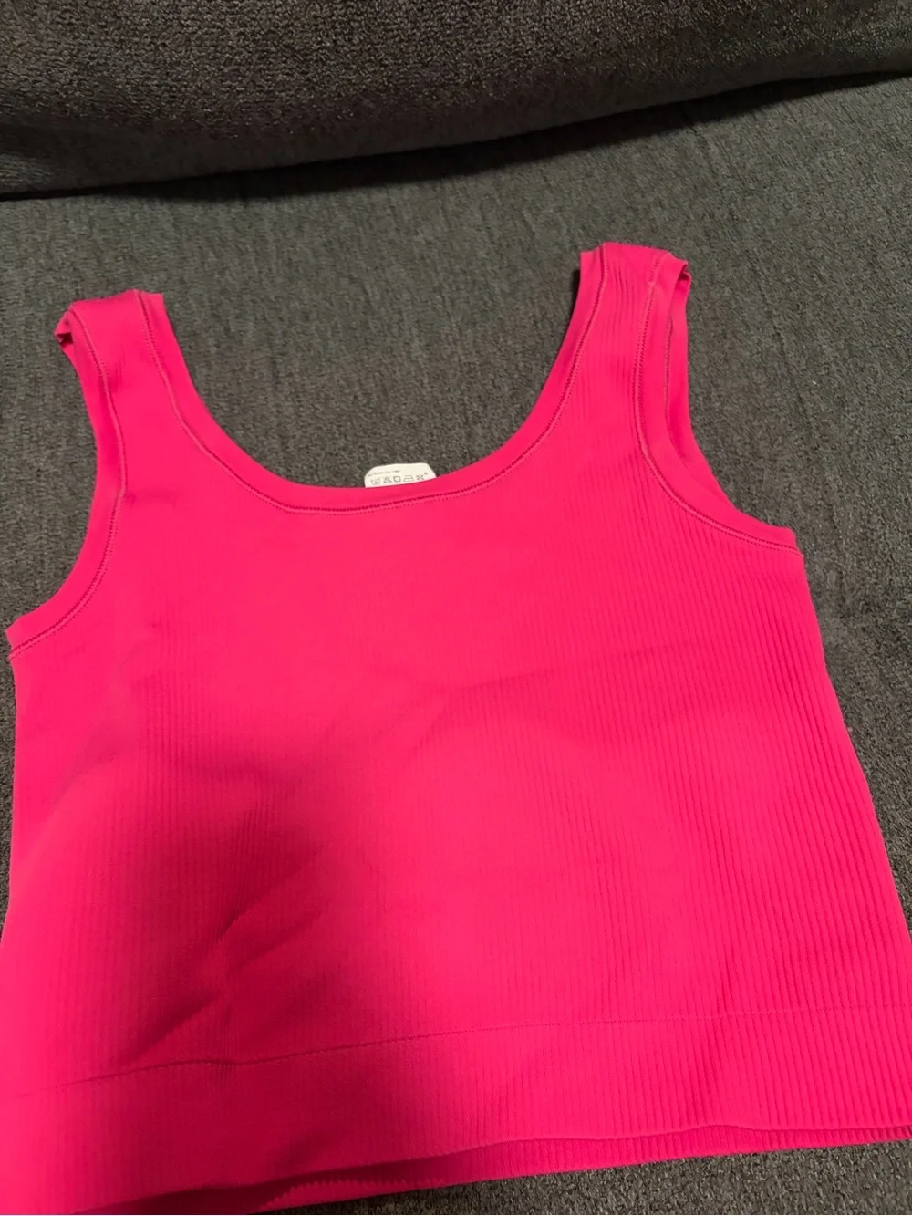 Athleta Ribbed Crop Tank - Bright Pink